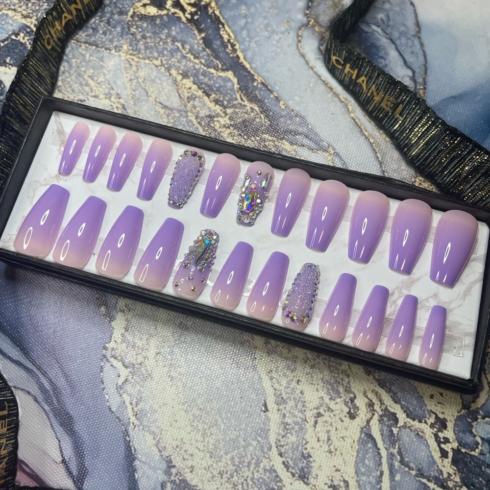 Purple press on nails